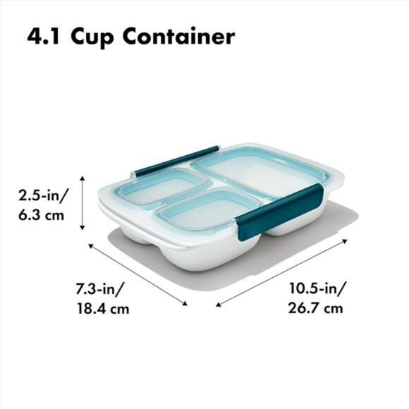 Leakproof Bento Lunch Box Divided Food Container Microwave Dishwasher Safe - Picture 2 of 7